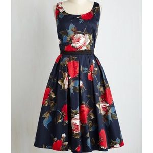ModCloth Frock Shop Navy Blue Floral Dress